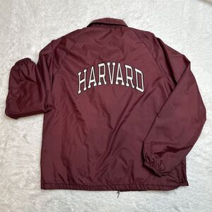 Vintage Champion Harvard SPELLOUT Coach Snap Button Jacket